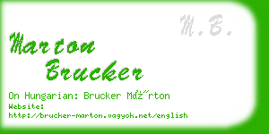 marton brucker business card